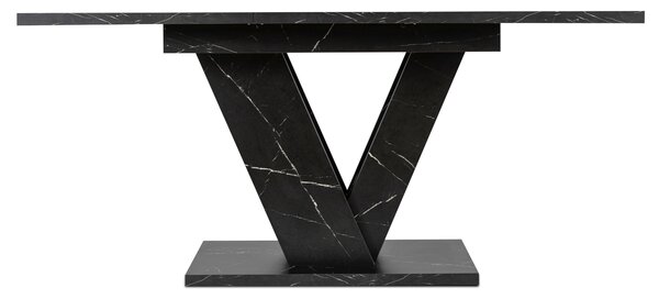 Stół Prostokątny Rozkładany CLARK 120-160 cm Czarny Marmur Glamour