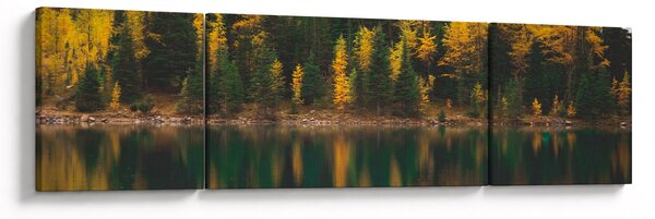 Obraz leśnego jeziora (170x50 cm)