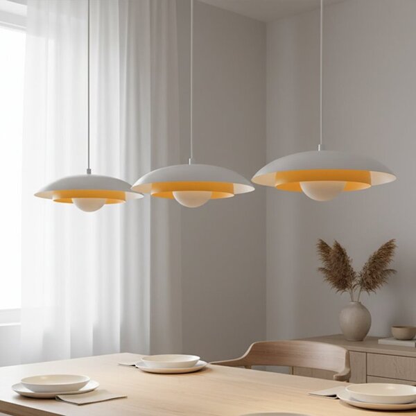 Skin 3 WH biało-pomarańczowa lampa wisząca nowoczesna, oświetlenie stołu w kuchni domodes