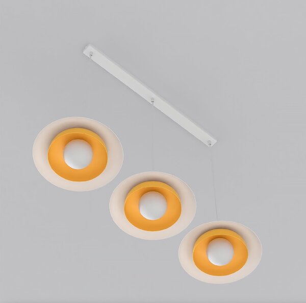 Skin 3 WH biało-pomarańczowa lampa wisząca nowoczesna, oświetlenie stołu w kuchni domodes