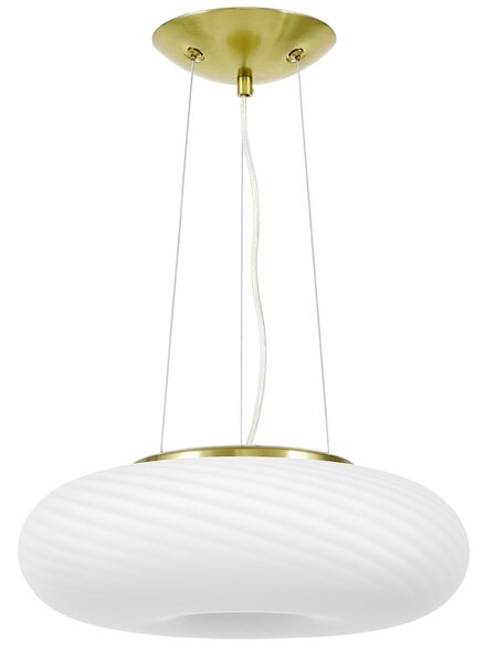 Biało złota lampa wisząca Monarte 38 – elegancka do jadalni i salonu domodes