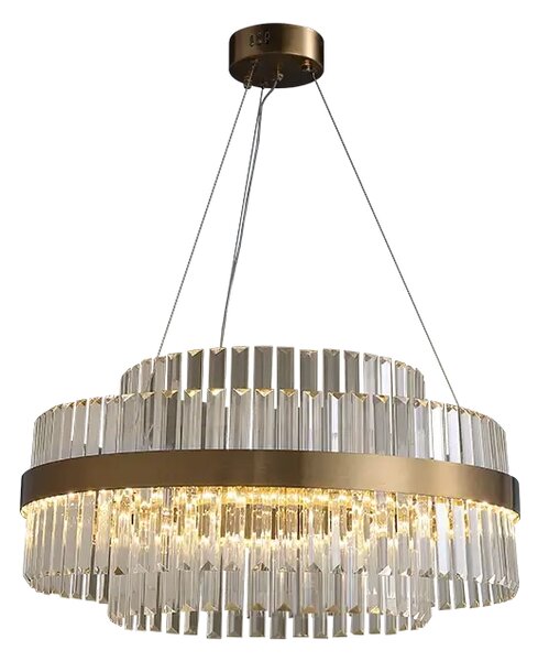 Venus – żyrandol kryształowy glamour LED 60 cm złoty mosiądz domodes