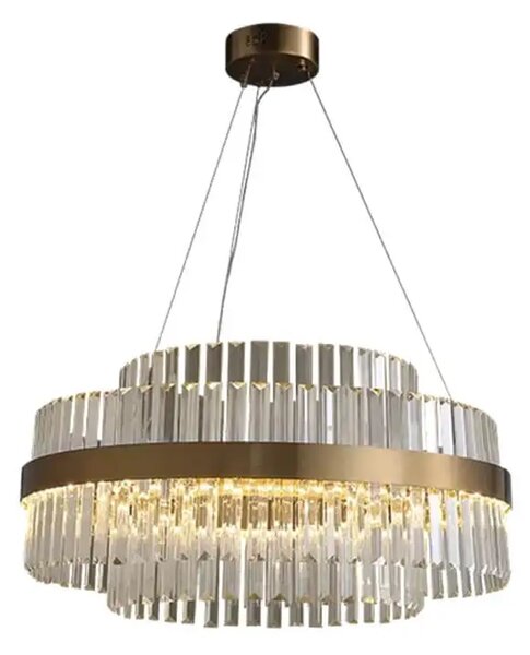 Venus – żyrandol kryształowy glamour LED 60 cm złoty mosiądz domodes