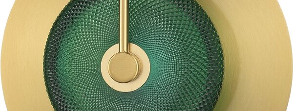 Augen Zielony – nowoczesny kinkiet LED złoty 29 cm z zielonym szkłem domodes