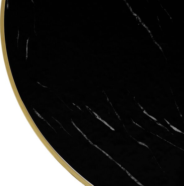 Stół Okrągły TINGA 100 cm Czarny/Złoty Glamour