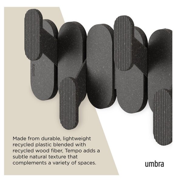 Stalowy wieszak ścienny w kolorze matowej czerni 16 cm Tempo – Umbra
