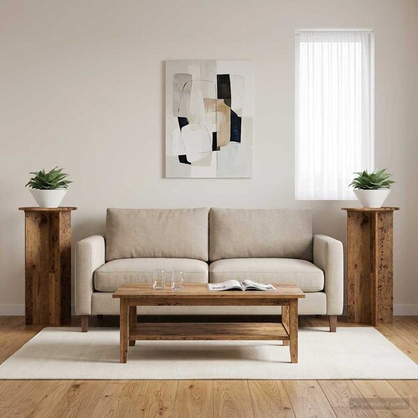 Stojak na rośliny 2 pcs Stare drewno 40 x 40 x 80 cm