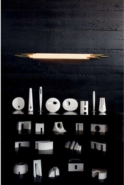 Lampa Ścienna DCW, złoty | mosiężny, salon, szkło