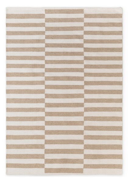 Biały/jasnobrązowy wełniany dywan dwustronny/tkany ręcznie 160x230 cm Vika – Hanse Home