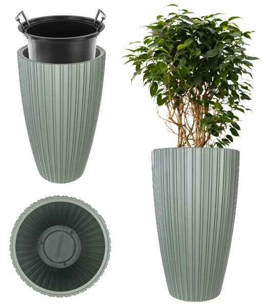 Doniczka z wkładem Lavoye 30cm zielony