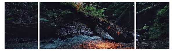 Obraz górskiej rzeki (170x50 cm)