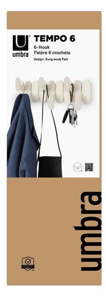 Beżowy stalowy wieszak ścienny 16 cm Tempo – Umbra