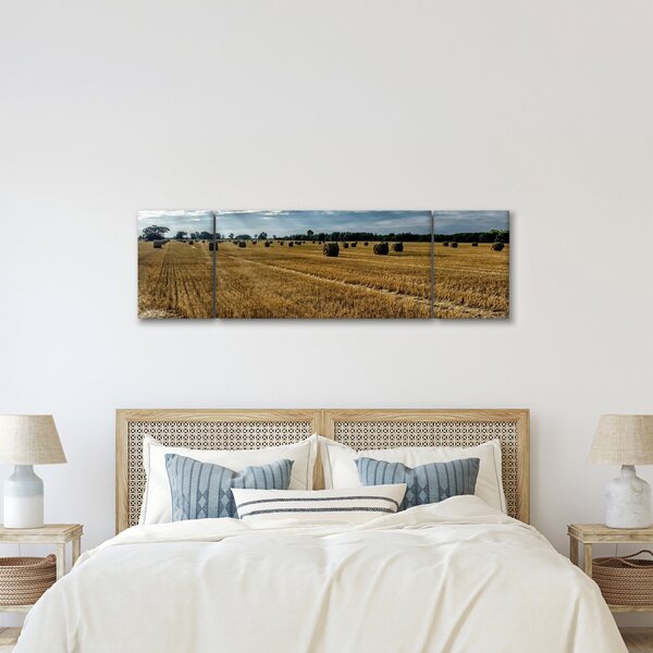 Obraz zebranego pola zboża (170x50 cm)