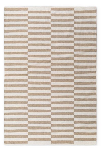 Biały/jasnobrązowy wełniany dywan dwustronny/tkany ręcznie 200x300 cm Vika – Hanse Home