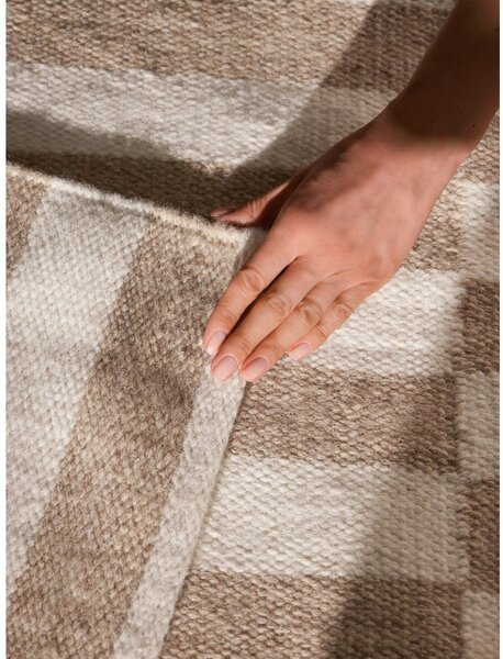 Biały/jasnobrązowy wełniany dywan dwustronny/tkany ręcznie 200x300 cm Vika – Hanse Home