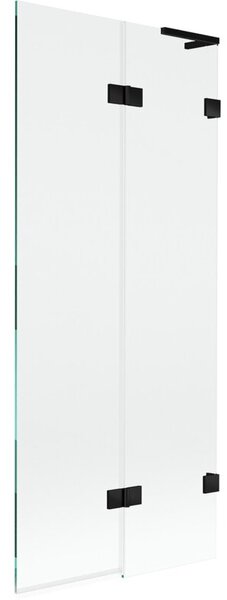Mexen Lunar L parawan nawannowy 2-skrzydłowy prawy 80 x 150 cm, transparent, czarny - 897L-080-100-70-00-P