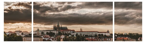 Obraz - pochmurna Praga (170x50 cm)