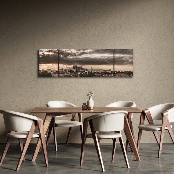 Obraz - pochmurna Praga (170x50 cm)