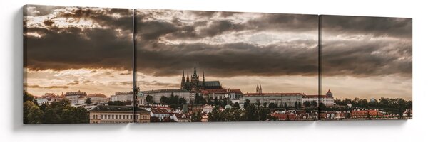 Obraz - pochmurna Praga (170x50 cm)