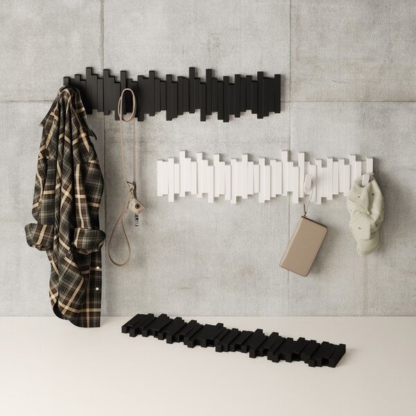 Czarny plastikowy wieszak ścienny 72 cm Sticks – Umbra
