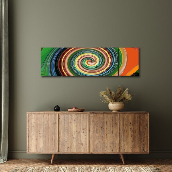 Abstrakcyjny obraz - kolorowa spirala (170x50 cm)
