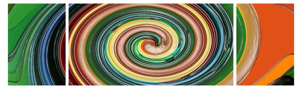 Abstrakcyjny obraz - kolorowa spirala (170x50 cm)