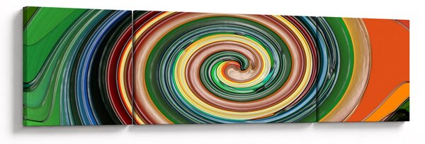 Abstrakcyjny obraz - kolorowa spirala (170x50 cm)