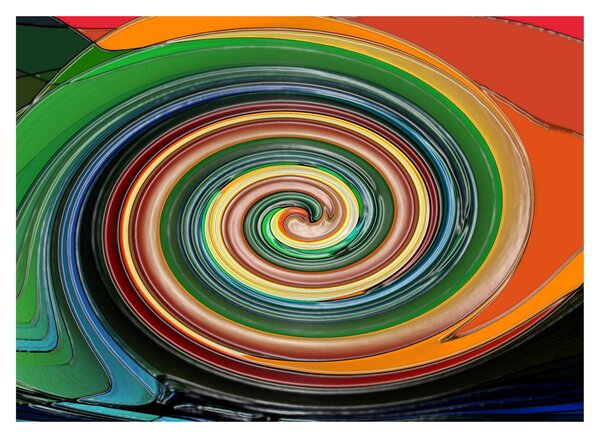 Abstrakcyjny obraz - kolorowa spirala (70x50 cm)
