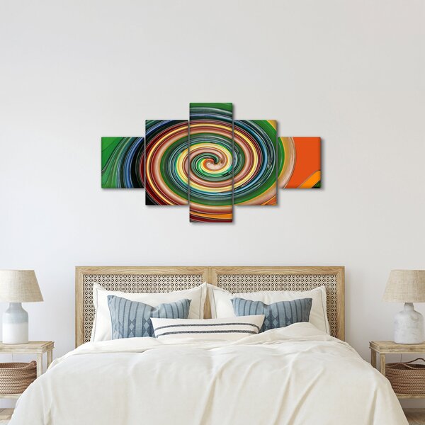 Abstrakcyjny obraz - kolorowa spirala (125x70 cm)
