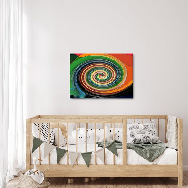 Abstrakcyjny obraz - kolorowa spirala (70x50 cm)