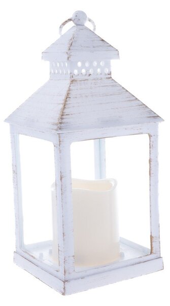 Biały lampion LED na baterie (wysokość 20 cm) – Dakls
