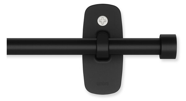 Stalowy regulowany karnisz w kolorze matowej czerni 40 - 71 cm Adhera – Umbra