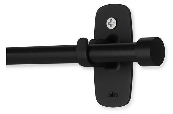 Stalowy regulowany karnisz w kolorze matowej czerni 40 - 71 cm Adhera – Umbra