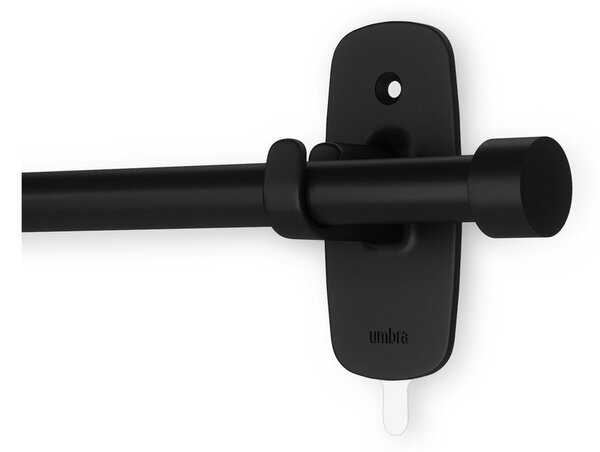 Stalowy regulowany karnisz w kolorze matowej czerni 40 - 71 cm Adhera – Umbra