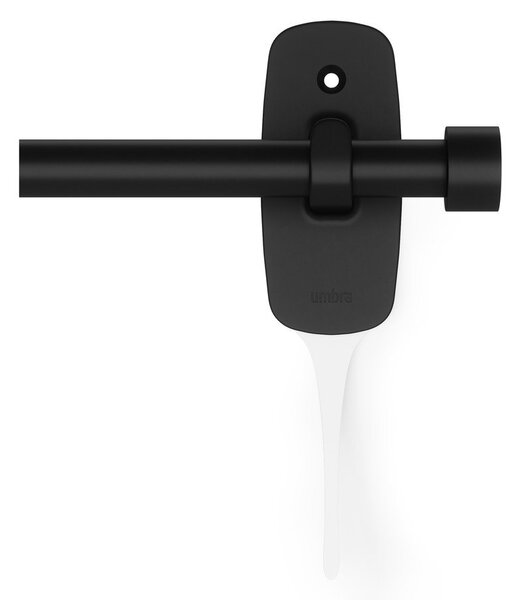 Stalowy regulowany karnisz w kolorze matowej czerni 40 - 71 cm Adhera – Umbra