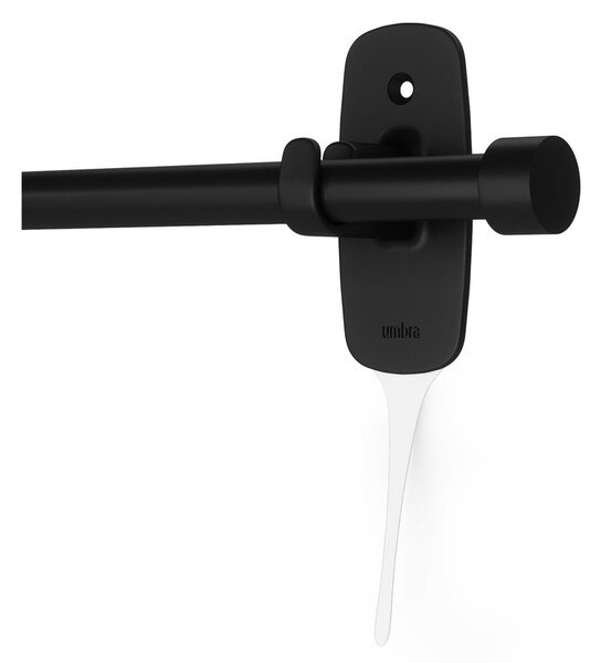 Stalowy regulowany karnisz w kolorze matowej czerni 40 - 71 cm Adhera – Umbra