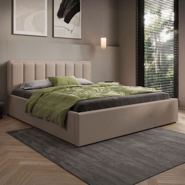 MebleMWM Łóżko tapicerowane z pojemnikiem SFG0143 | 180x200 | Boucle | Ciemny Beż #4