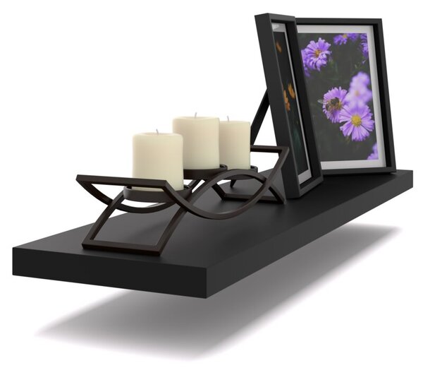 Półka Wisząca STIVMEBLE Ścienna 60 cm na książki zdjęcia 60x15x1,8 cm Czarny Mat