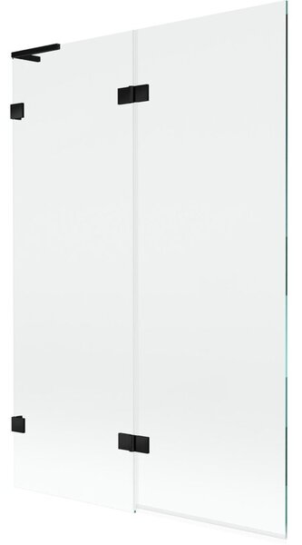 Mexen Lunar L parawan nawannowy 2-skrzydłowy lewy 120 x 150 cm, transparent, czarny - 897L-120-100-70-00-L