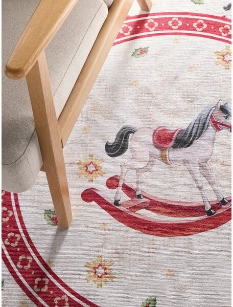 Czerwony okrągły dywan ze świątecznym motywem ø 160 cm Toy's Delight Rocking Horse – Villeroy&Boch