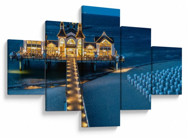 Obraz - hotel na plaży (125x70 cm)