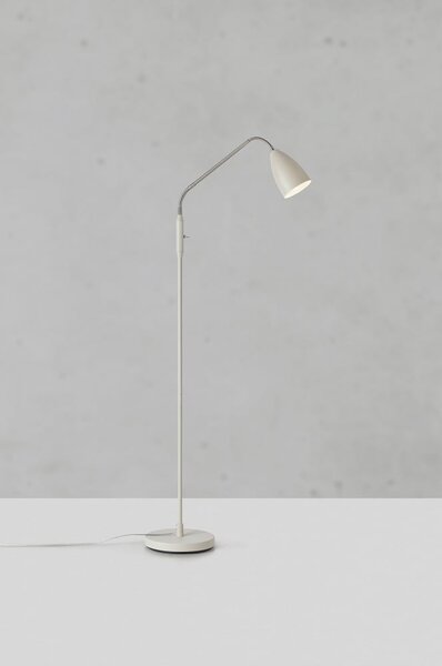 Beżowa lampa stojąca LED ze ściemniaczem i metalowym kloszem (wysokość 140 cm) Patro – Markslöjd