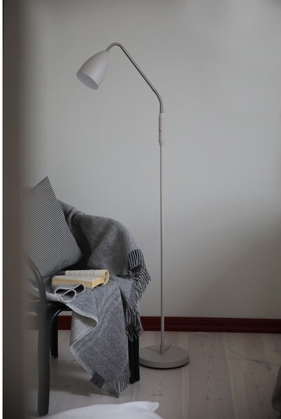 Beżowa lampa stojąca LED ze ściemniaczem i metalowym kloszem (wysokość 140 cm) Patro – Markslöjd
