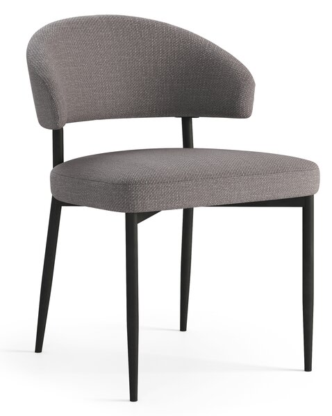 IRIS Jasnoszare Taupe (tkanina Basel 34) - NOWOCZESNE KRZESŁO TAPICEROWANE DO SALONU/JADALNI LOFT