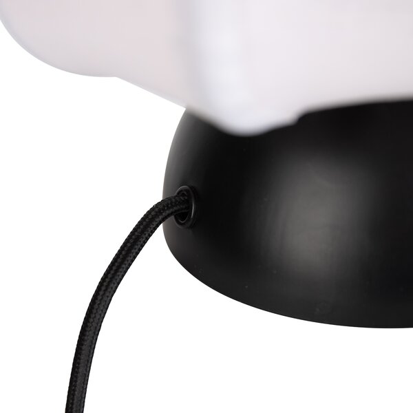 Lampa stołowa Japandi czarna z białym kloszem - Nori
