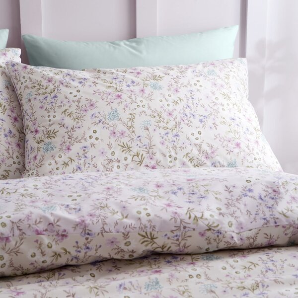 Lawendowo-beżowa bawełniana pościel dwuosobowa 200x200 cm Ditsy Floral – Bianca