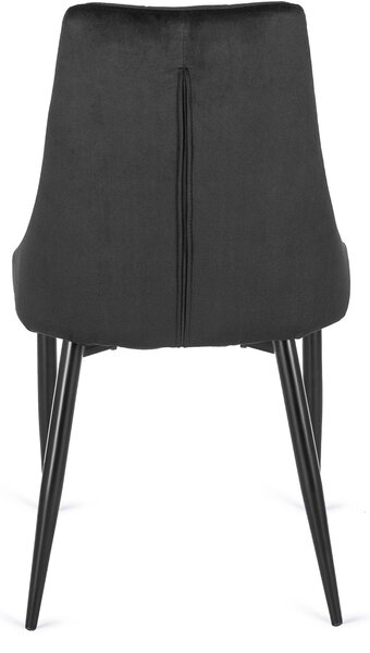 Zestaw Stół Prostokątny Rozkładany CLARK 120-160 cm Czarny Marmur i 4 Krzesła Tapicerowane CORK Czarne Welurowe Loft