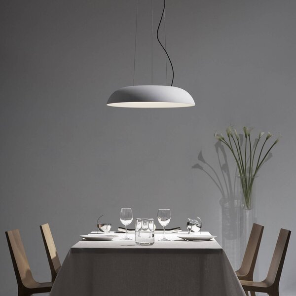 Martinelli Luce Lampa wisząca designerska Maggiolone, możliwość ściemniania, biały / opal, salon / jadalnia, aluminium, design
