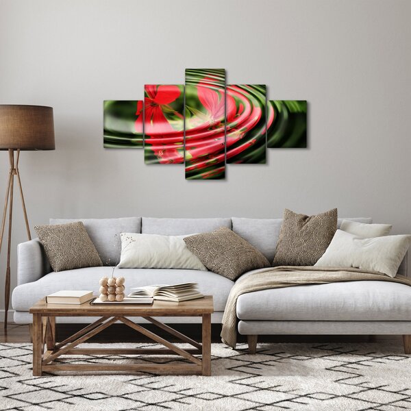 Abstrakcyjny obraz - kwiaty w falach (125x70 cm)