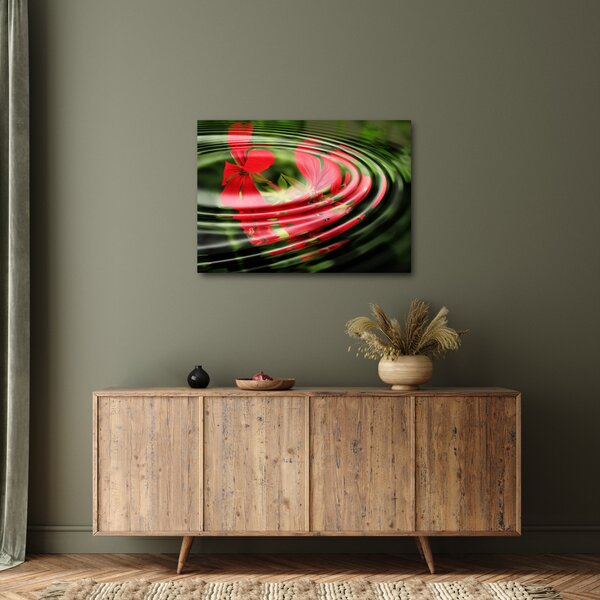 Abstrakcyjny obraz - kwiaty w falach (70x50 cm)